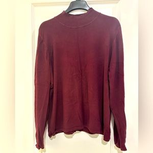 Mock Neck Maroon Sweater